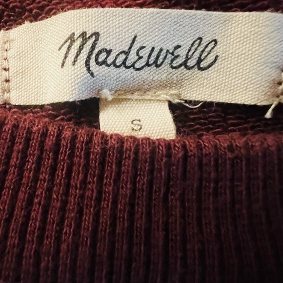MADEWELL WOMEN’S PURPLE OVERSIZED SWEATSHIRT SIZE SMALL WITH ABSTRACT PATTERN - Picture 6 of 11